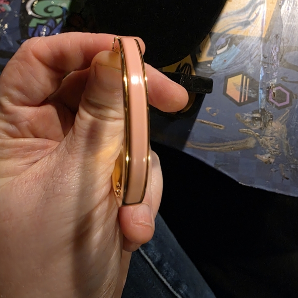 USED.. .Gold and Pink Enamel Hermes Bangle - Picture 10 of 11